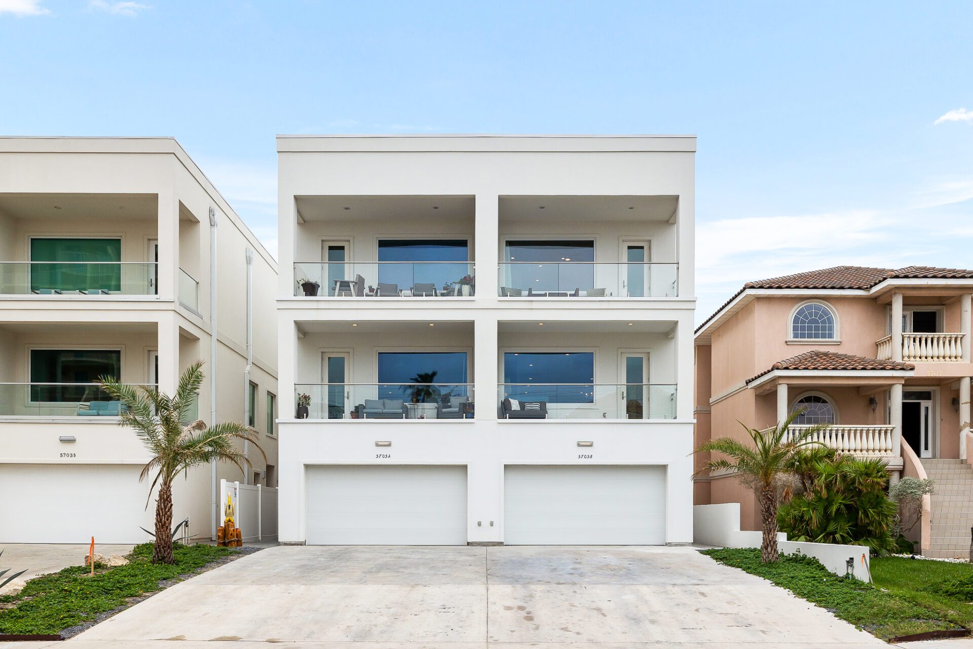 A white apartment with two floors